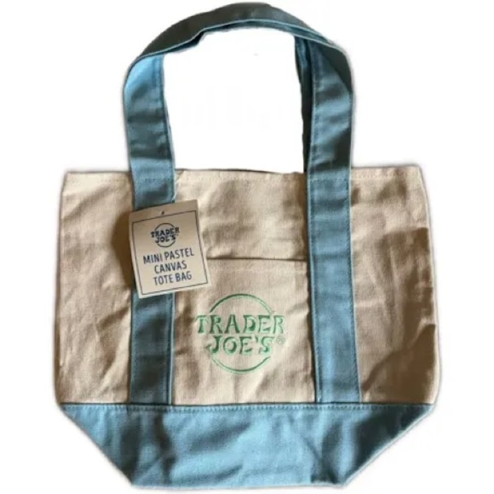 BNWT Trader Joe's Pastel Mini Tote - Blue